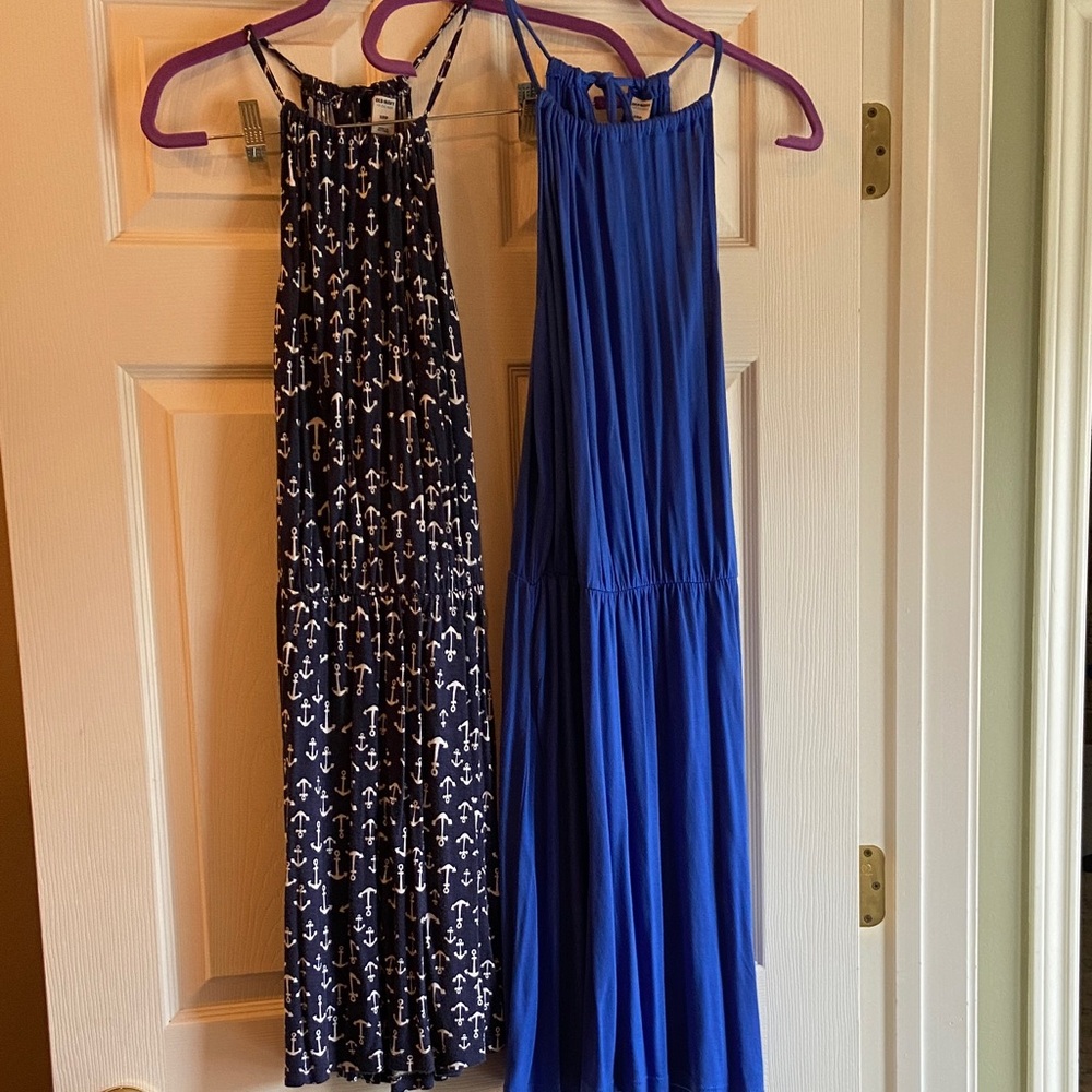 Navy Anchor Print and Blue Dresses